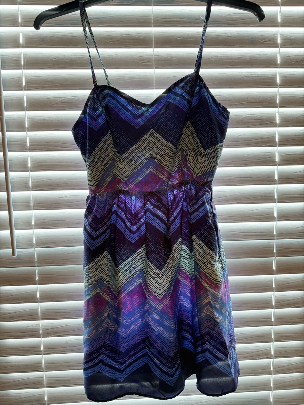 American Eagle Outfitters Blue and Purple Chevron Sundress